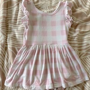 Little Sleepies Twirl dress with bodysuit pink gingham 12-18M
